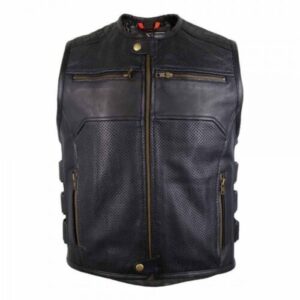 Mens Motorcycle Leather Vest