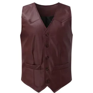 Mens Classic Club Style Leather Vest