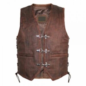 Men’s Brown Cowhide Biker Leather Vest