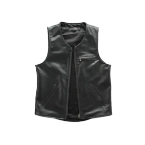 Mens Black Sheepskin Genuine Leather Vest
