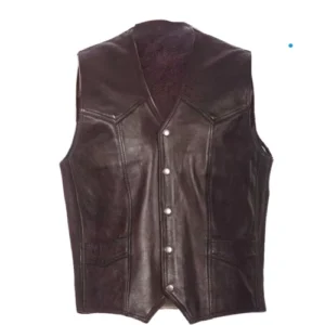 Mens Classic Brown Western Leather Vest