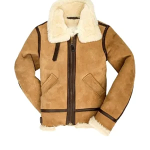 B3 Bomber Suede Leather Shearling Jacket