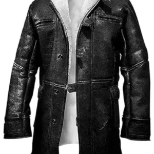 Bane Coat of Batman Dark Knight Black Real Leather