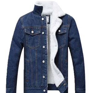 Blue Shearling Denim Jacket