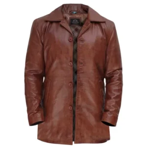 Mens Brown Leather Coat