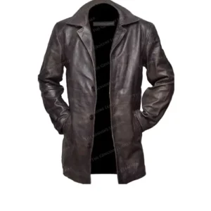 Brown Leather Duster Coat