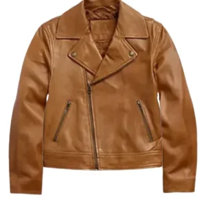 Brown Moto Biker Leather Jacket