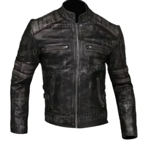 Cafe Racer Distressed Vintage Biker Jacket