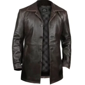 Danny Mens Brown Leather Coat