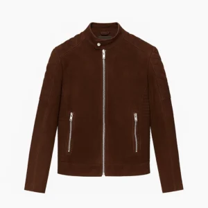 Fernando Quilted Brown Suede Biker Jacket