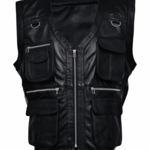 Men’s Hunter Valley Black Leather Vest