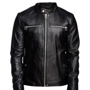 Men Black Detachable Hooded Jacket
