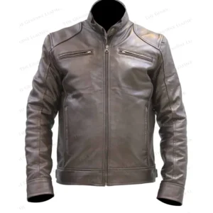 Men Brown Retro Leather Jacket