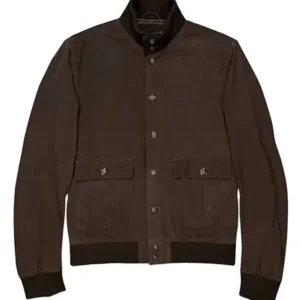 Men Brown Suede Leather Jacket