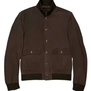 Men Brown Suede Leather Jacket