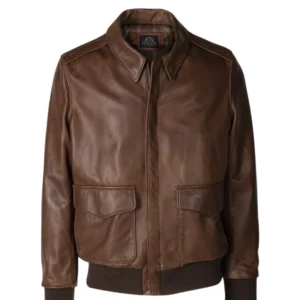 Mens Brown Bomber Motorcycle Distressed Leather Jacket