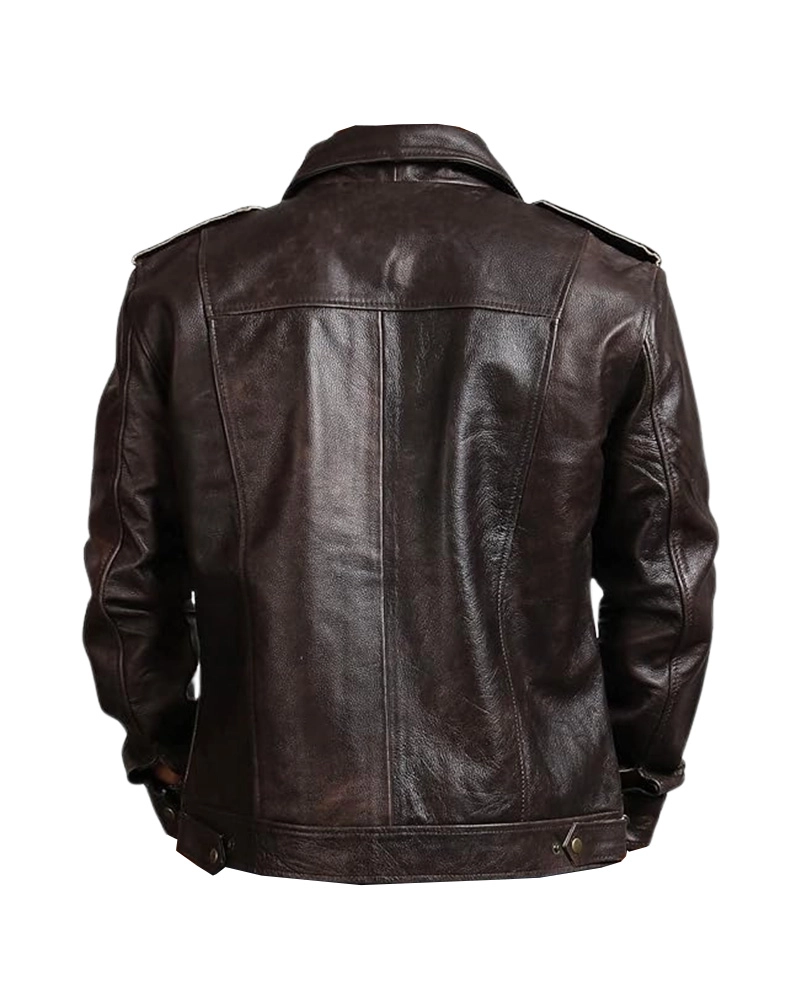 Men Vintage Dark Brown Jacket - Image 2