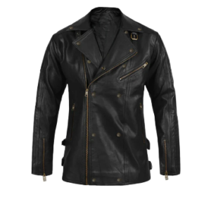 Mens Biker Black Leather Jacket