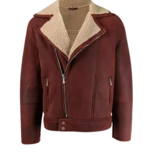 Men’s Aviator Burgundy Leather Jacket