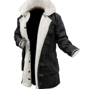 Men’s Black Bane Sherpa Leather Coat