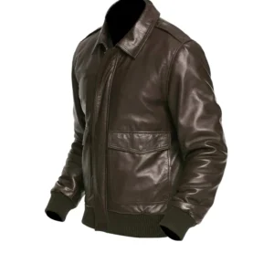 Mens Brown Bomber Leather Jacket