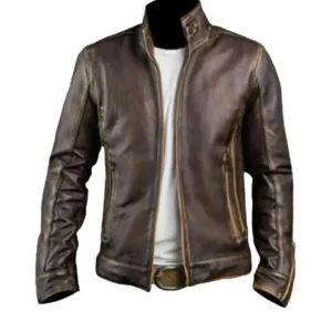 Men’s Brown Cafe Racer Jacket