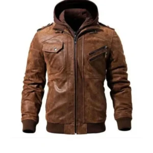 Men’s Brown Hooded Jacket
