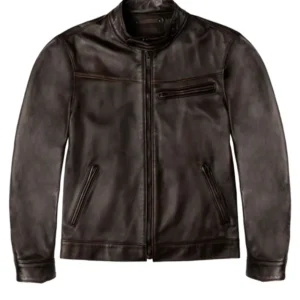 Men’s Brown Leather Roadster Jacket