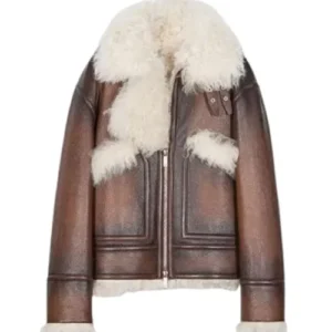 Men Brown Shearling Jacket