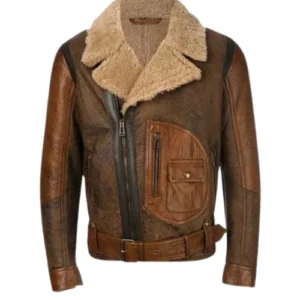 Mens Brown Shearling Jacket