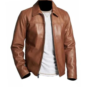 Mens Casual Brown Leather Jacket
