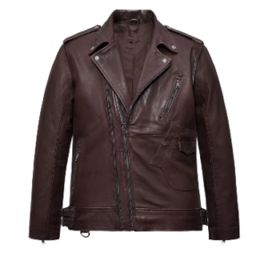Mens Falcon Burgundy Rider Leather Jacket