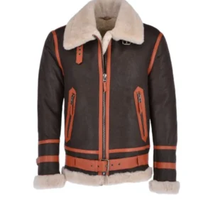 Men’s Flying Aviator Shearling Bomber Jacket