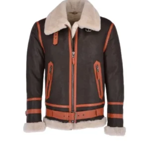 Men’s Flying Aviator Shearling Bomber Jacket