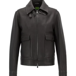 Mens Genuine Leather Biker Jacket