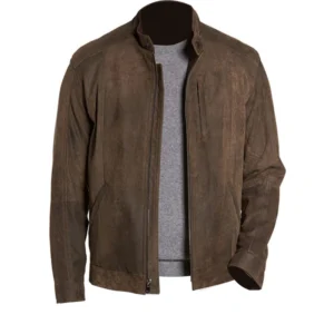 Mens Moto Suede Leather Jacket
