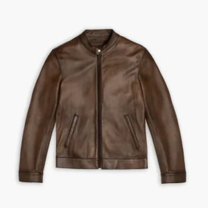 Men’s Racer Jacket In Brown Anejo Leather