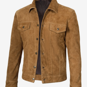 Men’s Real Suede Tan Trucker Style Jacket