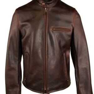 Men’s Schott Brown Cafe Racer Leather Jacket