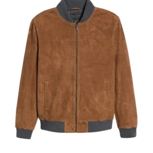 Mens Suede Bomber Jacket