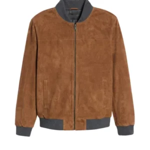 Mens Suede Bomber Jacket