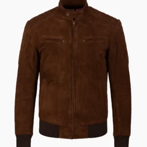 Mens Sven Mocha Suede Bomber Jacket