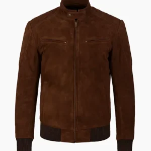 Mens Sven Mocha Suede Bomber Jacket