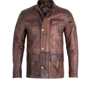 Mens Three Quarter Long Leather Jacket