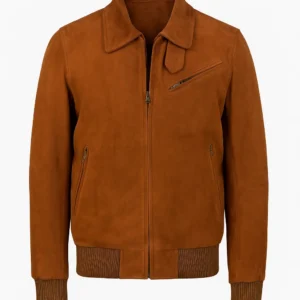 Mens Tomchi Tan Suede Leather Jacket