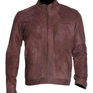 Men’s Vintage Cafe Racer Brown Suede Leather Jacket