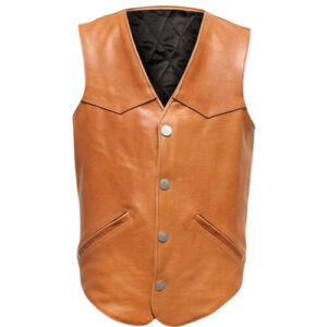 Men’s Western Brown Leather Vest