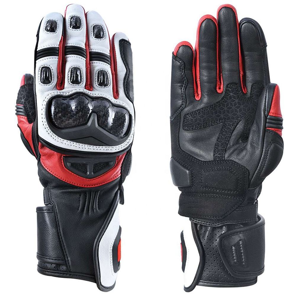 Genuine Leather Carbon Fiber Weatherproof Touchscreen Compatible Gloves