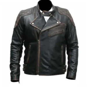 Vintage Distressed Leather Jacket