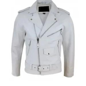 White Biker Protective Jacket